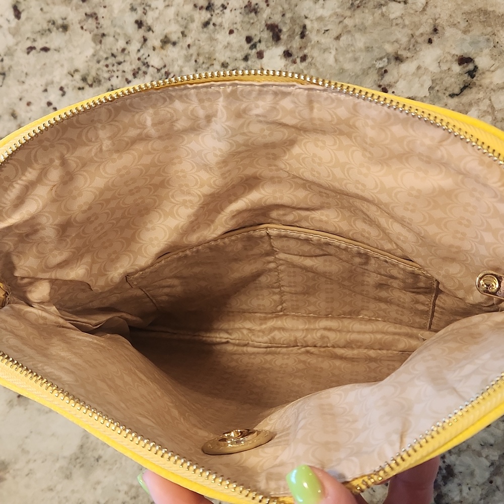 Yellow Leather Clutch with Chain Strap - Picture 3 of 3